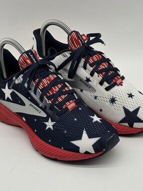 Brooks Launch 8 USA Stars Patriotic Mesh Running Shoes - Women's Size 6D Wide